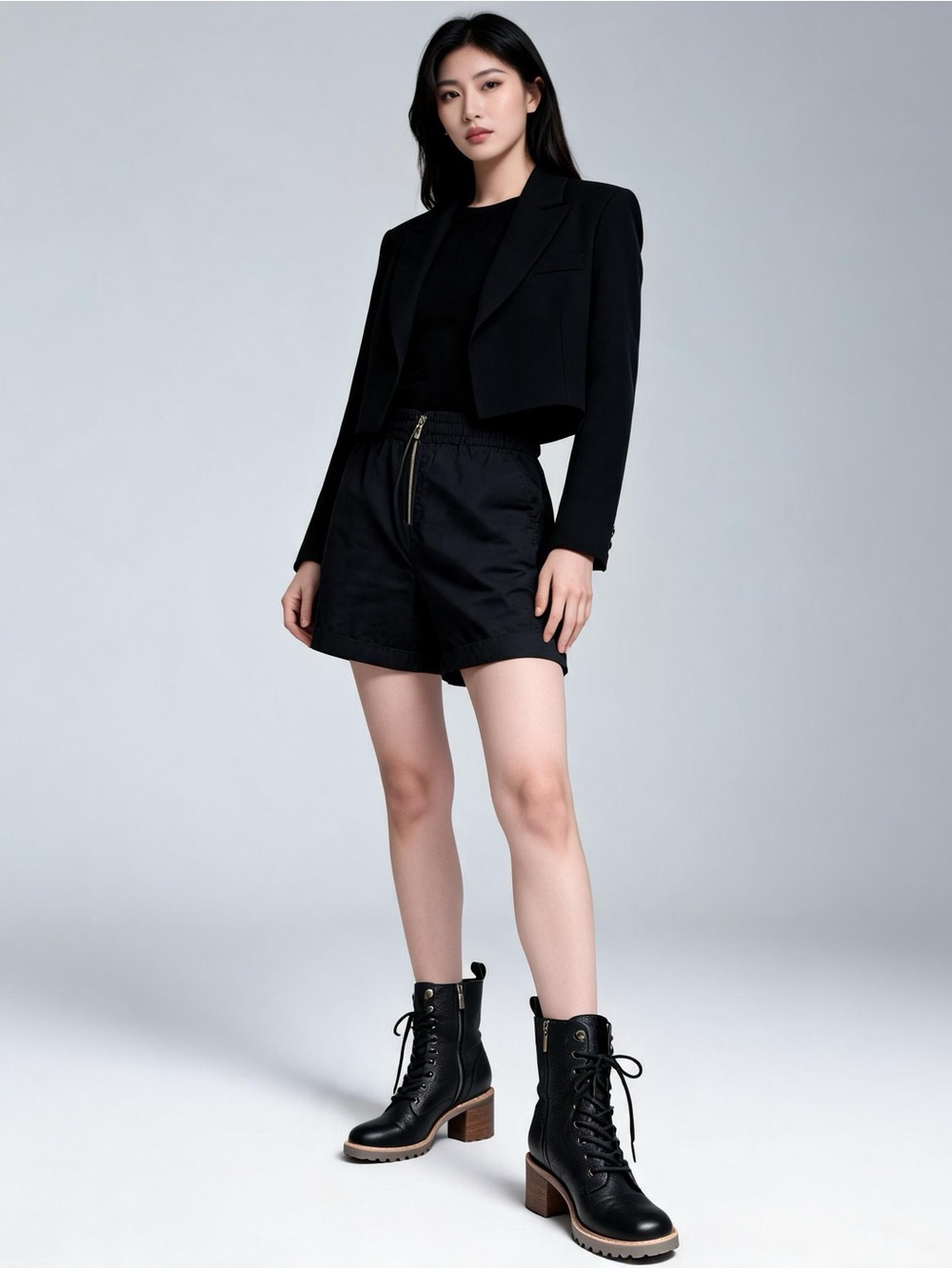 Crown Vintage Black LaceUp Boot